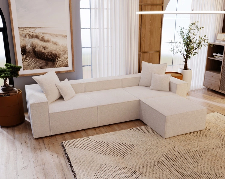 Modernes modulares Ecksofa Lobos Creme