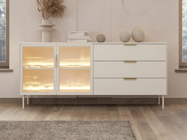 Kommode mit Türen und Schubladen Lumina Kaschmir