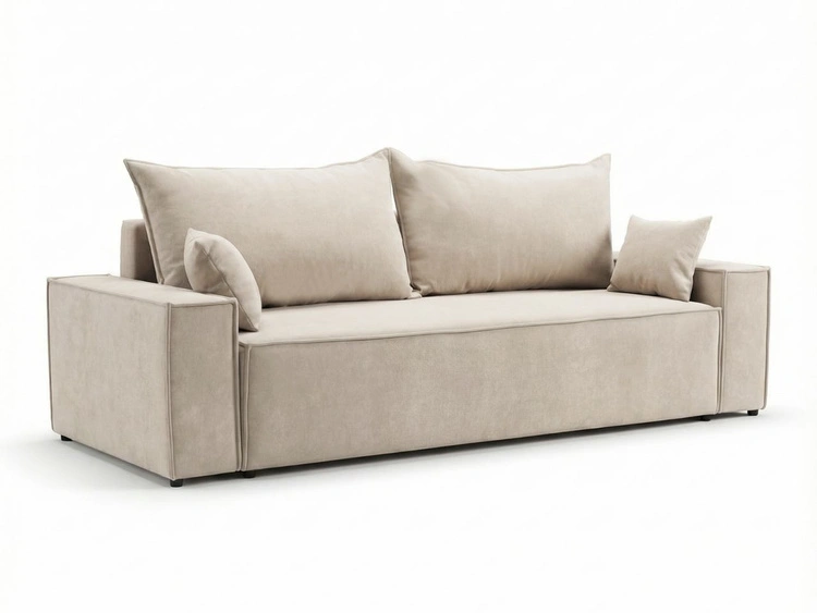 Schlafsofa mit Bettfunktion und Bettkasten Sivra Beige
