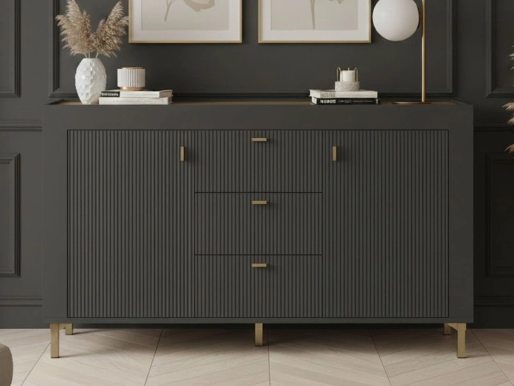 Set für Wohnzimmer Messina Schwarz