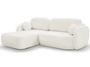 Ecksofa L-Form Links mit Schlaffunktion und Bettkasten Oreo Creme