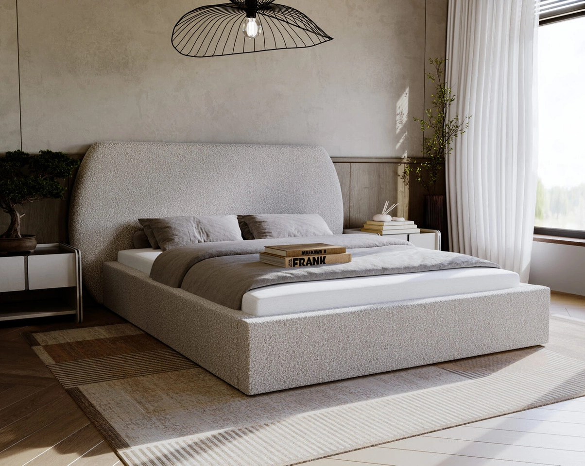 Polsterbett mit Lattenrost 140x200 Blossom - Grau