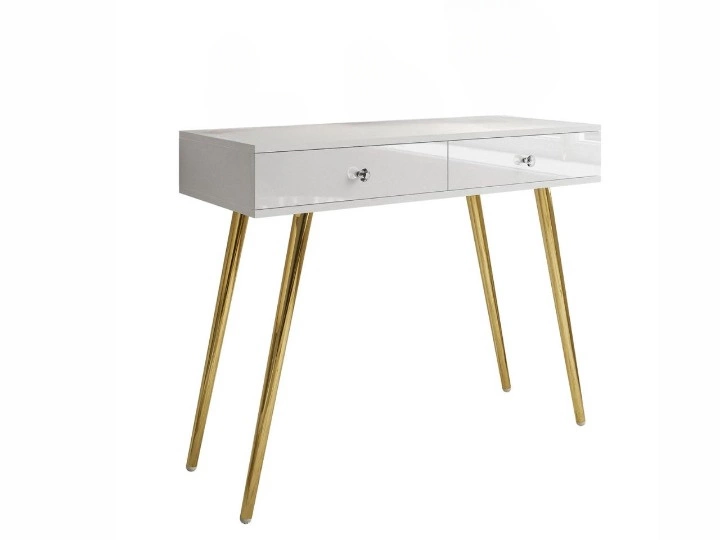 Glänzendes Weiß \ Griffe \ Golden