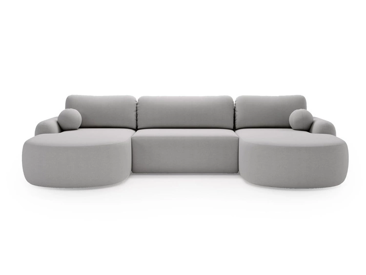 Wohnlandschaft mit Schlaffunktion und Bettkasten Aurio Grau