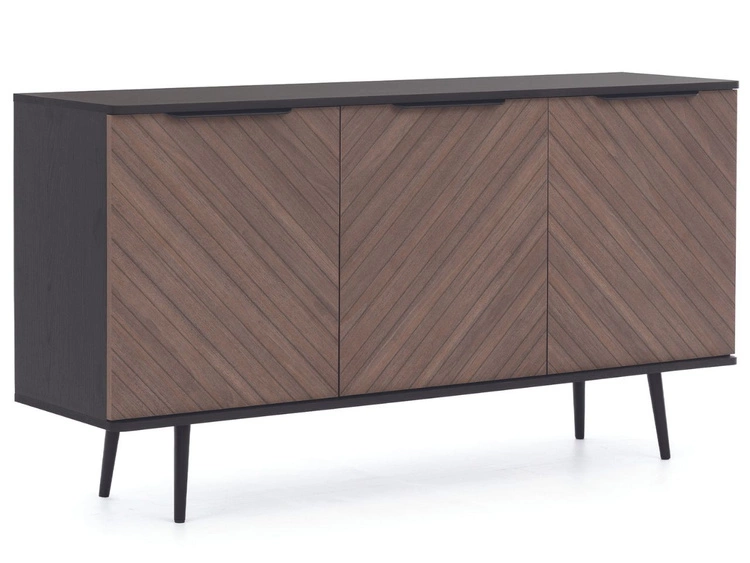 Wohnzimmerset Nemi Schwarzer Graphit Braun