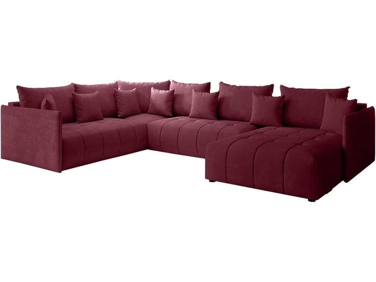 Wohnlandschaft mit Schlaffunktion und Bettkasten Ardi Bis Rot