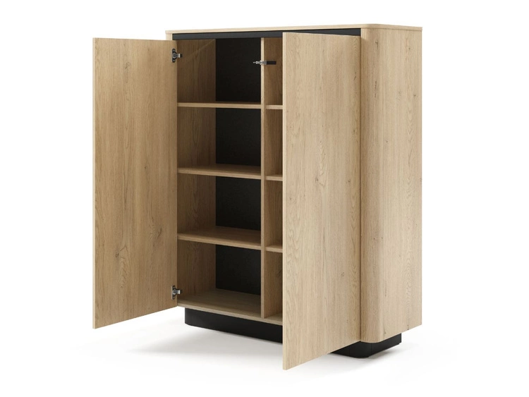 Wohnzimmer-Set Fascino Eiche Cremona, Schwarz