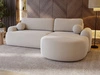 Ecksofa L-Form Rechts mit Schlaffunktion und Bettkasten Aurio Creme