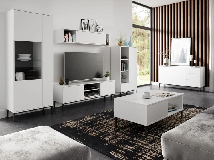 TV-Lowboard mit Türen 150 cm Soroko Weiß