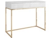 Konsolentisch mit Schubladen und goldenem Gestell im Glamour-Stil Brisa Weiß Hochglanz