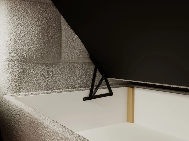 Boxspringbett mit Bettkasten 200x200 Bouclé-Stoff Alicante Grau