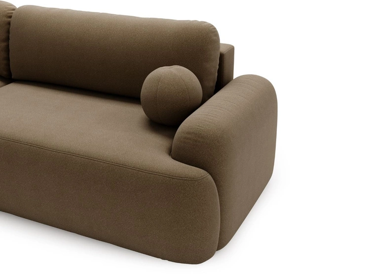 Ecksofa L-Form Links mit Schlaffunktion und Bettkasten Aurio Braun