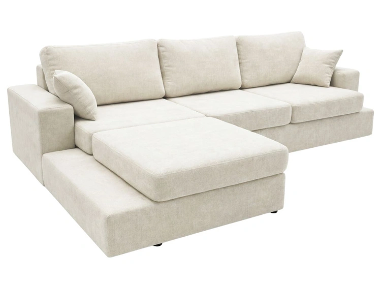 Ecksofa L-Form fürs Wohnzimmer Nesto Links Creme