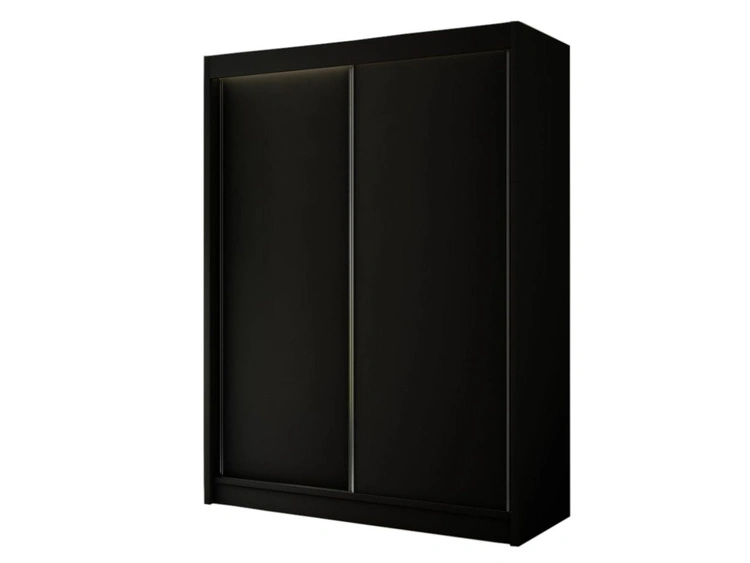 Schiebetürenschrank 150 cm mit LED-Beleuchtung Diano Schwarz