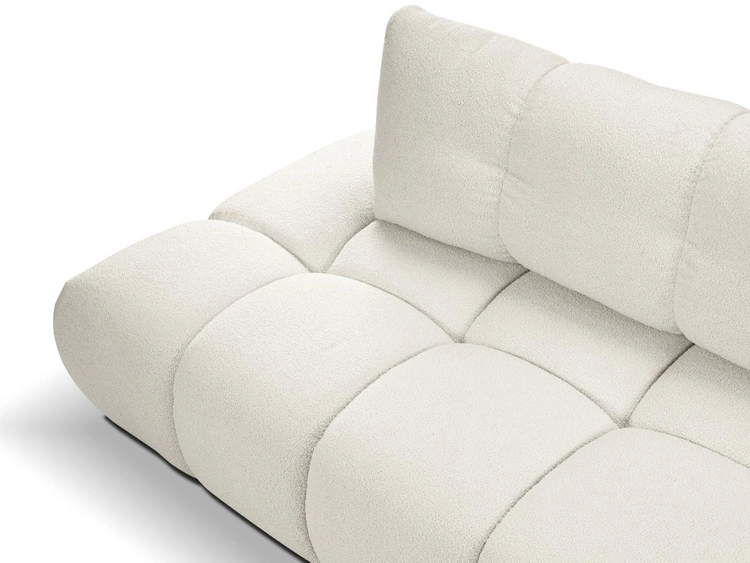 Ecksofa L-Form Rechts mit Schlaffunktion und Bettkasten Sile L Creme