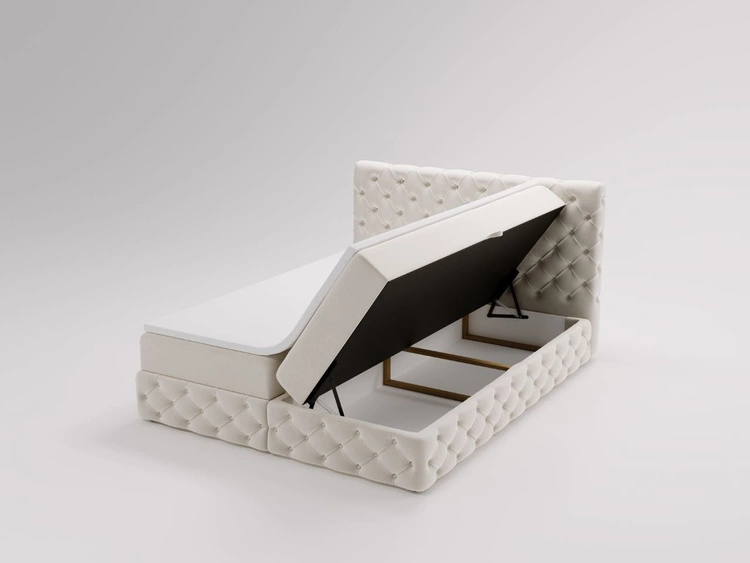 Boxspringbett mit Bettkasten 160x200 Canolo Creme