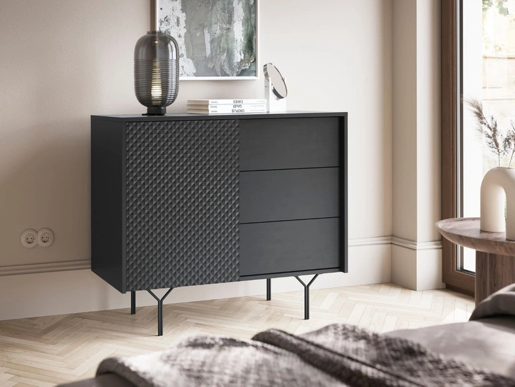 Wohnzimmer-Set Ravi Schwarz