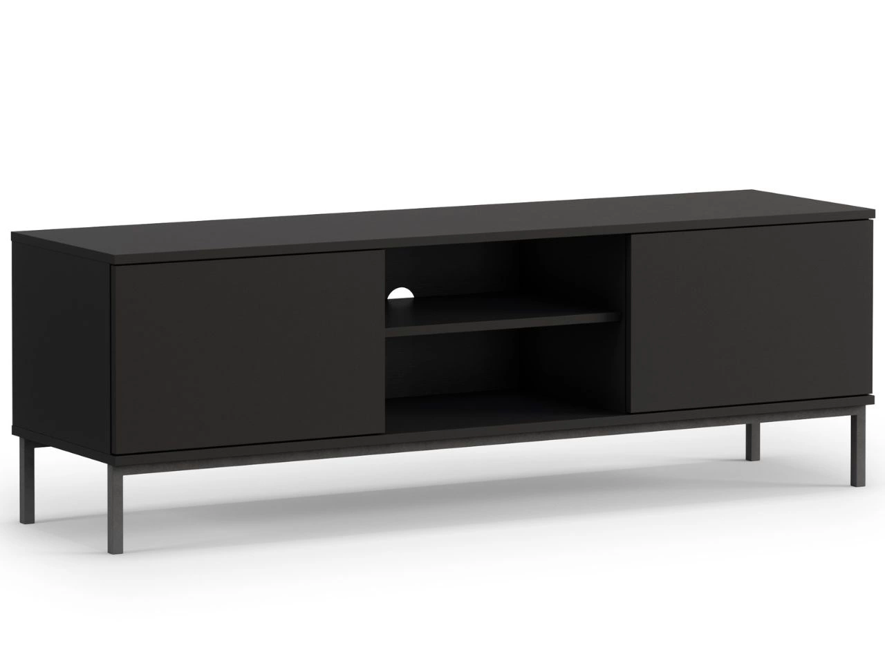 TV-Lowboard mit Türen 150 cm Soroko Schwarz