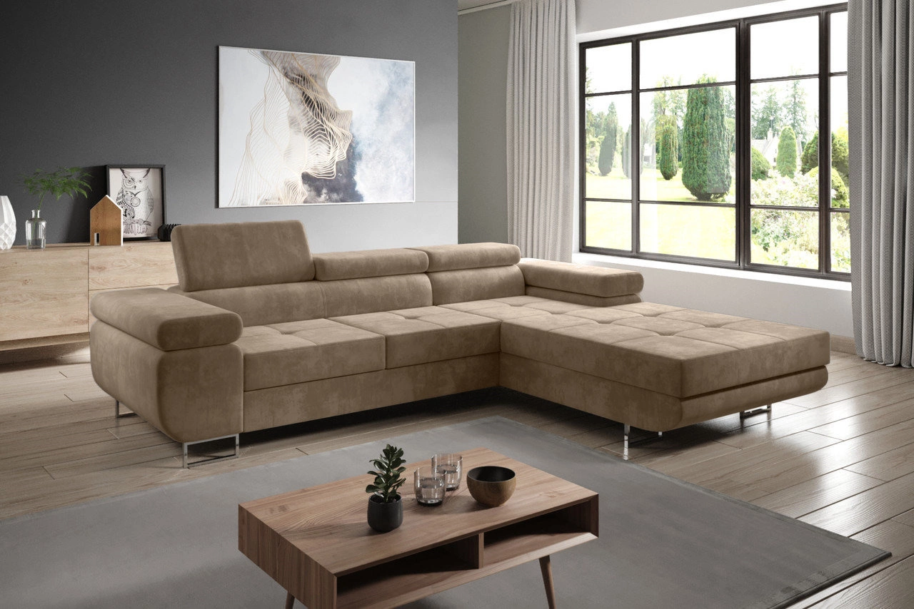 Modern Ecksofa rechts Solam - Braun