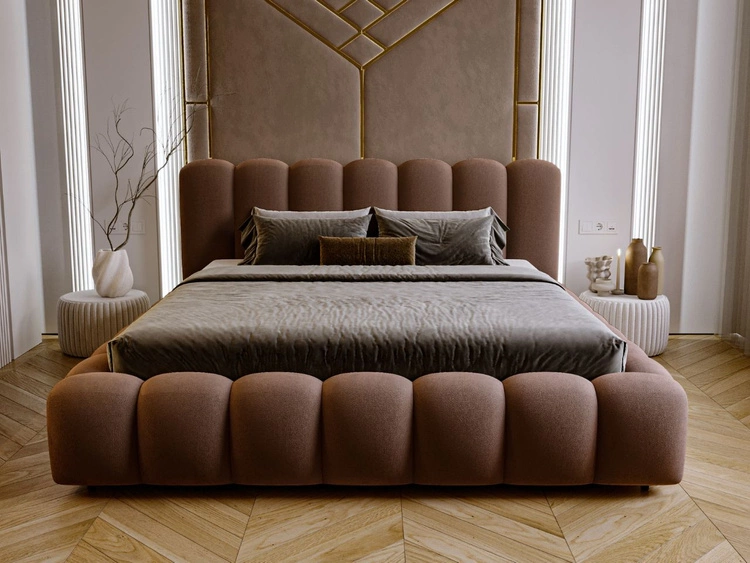 Polsterbett mit Bettkasten und Lattenrost 120x200 Averia Braun