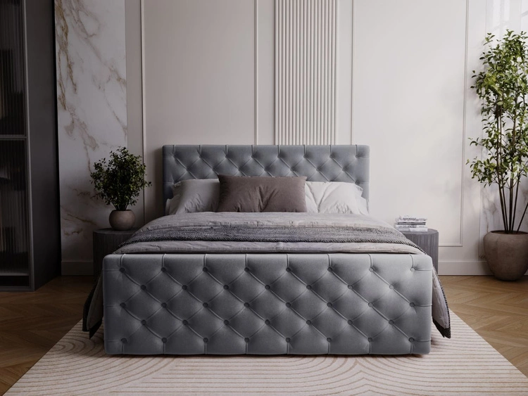 Boxspringbett mit Bettkasten 160x200 Montego Grau