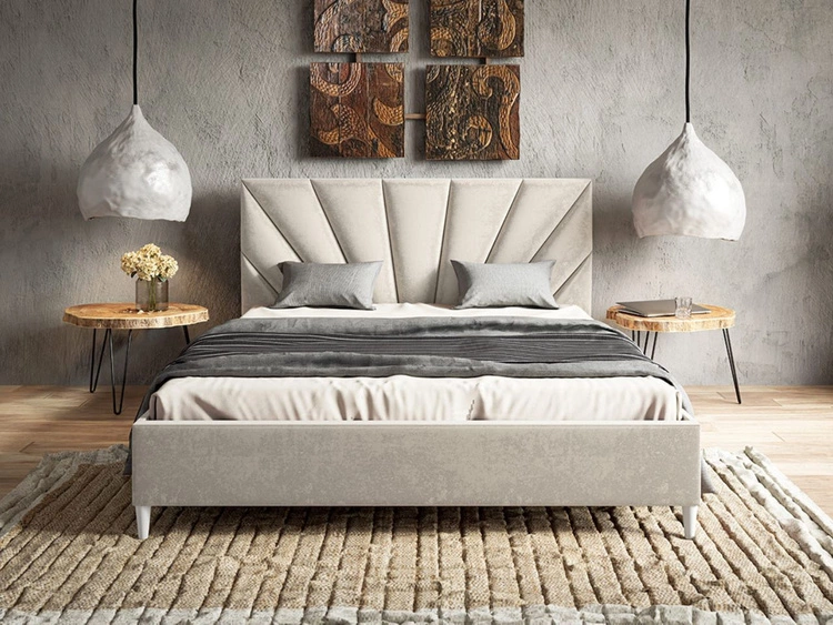 Polsterbett mit Lattenrost 120x200 Fuzi Beige