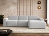 Ecksofa L-Form Rechts Lavia Bouclé-Stoff Grau