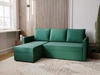 Ecksofa L-Form mit Schlaffunktion und Bettkasten Vasto Grün  