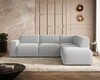 Ecksofa L-Form Rechts Eluno Bouclé-Stoff Grau