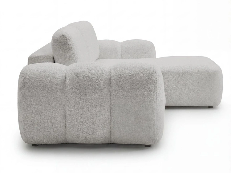 Ecksofa L-Form mit Schlaffunktion und Bettkasten Avelin Rechts Grau