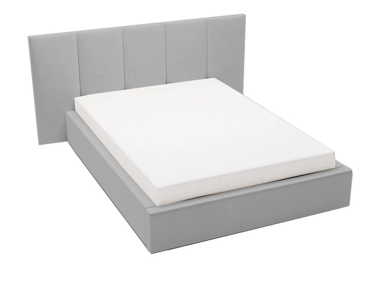 Polsterbett mit Bettkasten und Lattenrost 140x200 Lizbona Grau