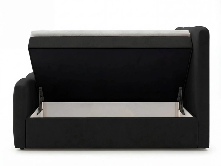 Boxspringbett mit Bettkasten 180x200 Campi Schwarz