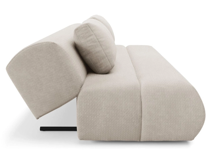 Schlafsofa mit verstellbarer Rückenlehne, Schlaffunktion und Bettkasten Figo Beige