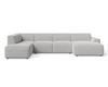Wohnlandschaft Links Belluno Bouclé-Stoff Grijs