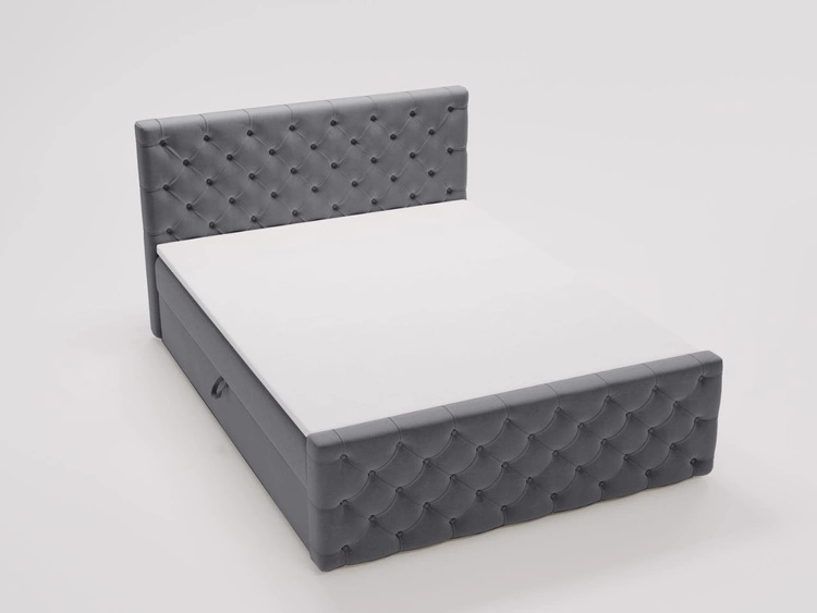 Boxspringbett mit Bettkasten 160x200 Montego Grau