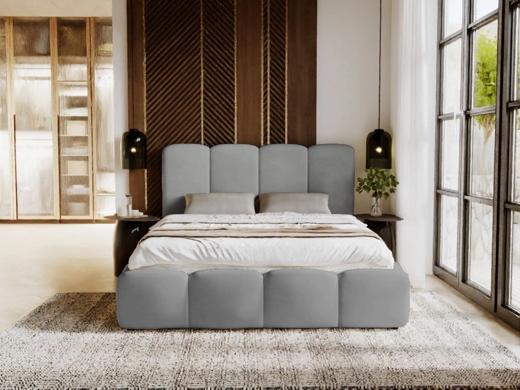 Polsterbett mit Bettkasten und Lattenrost 180x200 Galli Grau