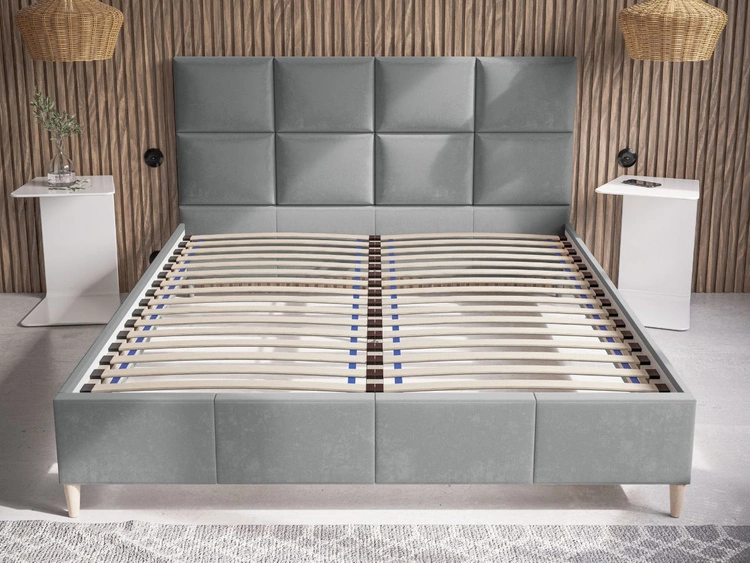 Polsterbett mit Lattenrost 180x200 Luxe Hellgrau