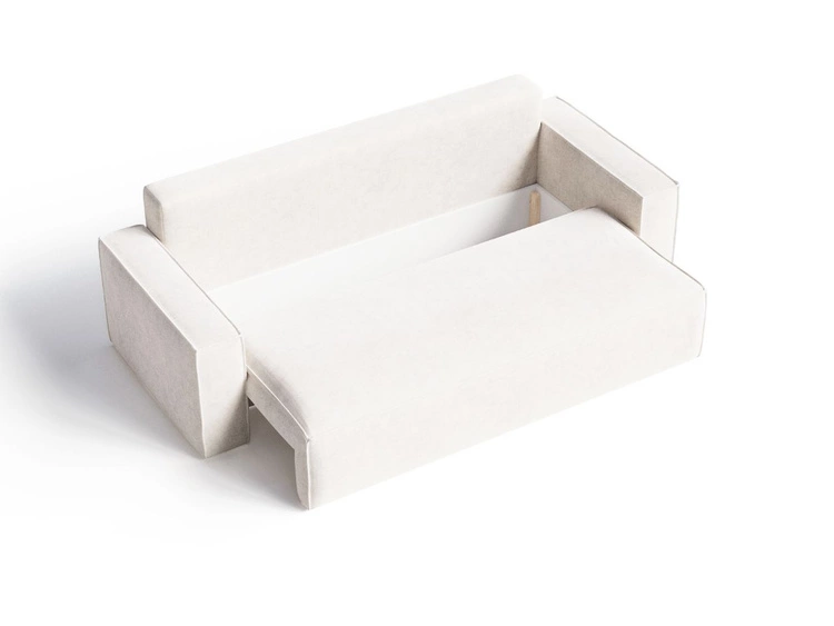 Schlafsofa mit Bettfunktion und Bettkasten Sivra Creme