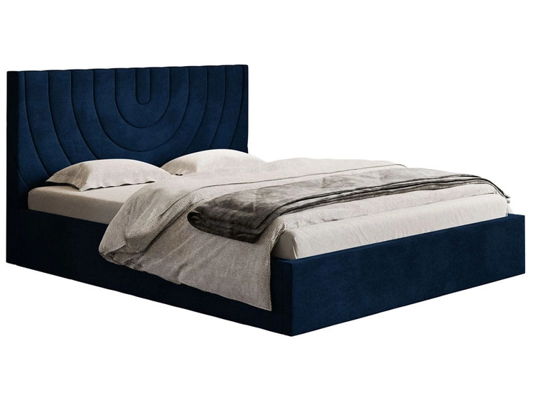 Polsterbett mit Bettkasten und Lattenrost 160x200 Corti Dunkelblau