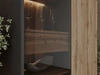 Vitrinenschrank mit Led Deo 166 cm Schwarz, EIche Wotan