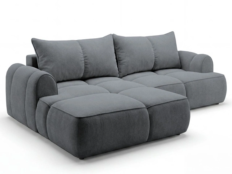 Ecksofa L-Form Links mit Schlaffunktion und Bettkasten Bonno Dunkelgrau