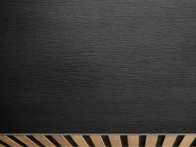 Vitrinenschrank mit Led Deo 126 cm Schwarz, EIche Wotan