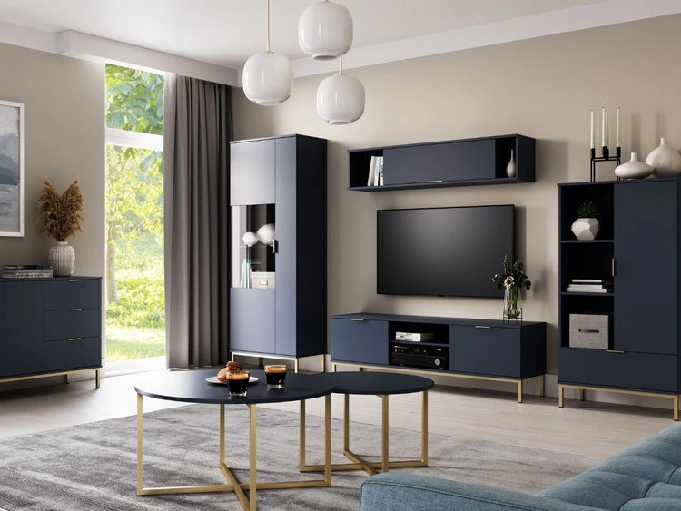 Runder Couchtisch Fallon Dunkelblau