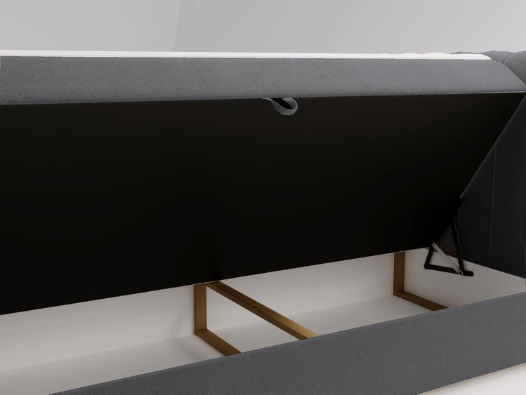 Boxspringbett mit Bettkasten 140x200 Osteno Dunkelgrau