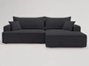 Ecksofa L-Form Rechts mit Schlaffunktion und Bettkasten California Schwarz