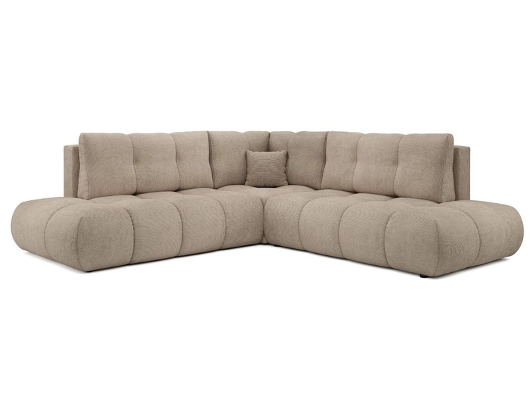 Ecksofa mit Schlaffunktion und Bettkasten Links Kair Hellbraun