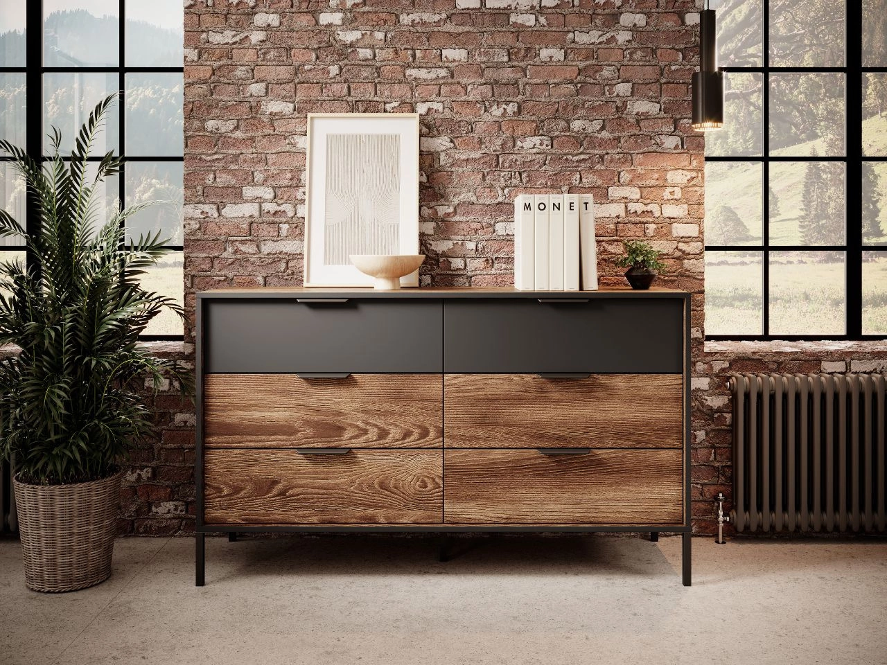 Kommode Montral (Kastanie/Anthrazit)
