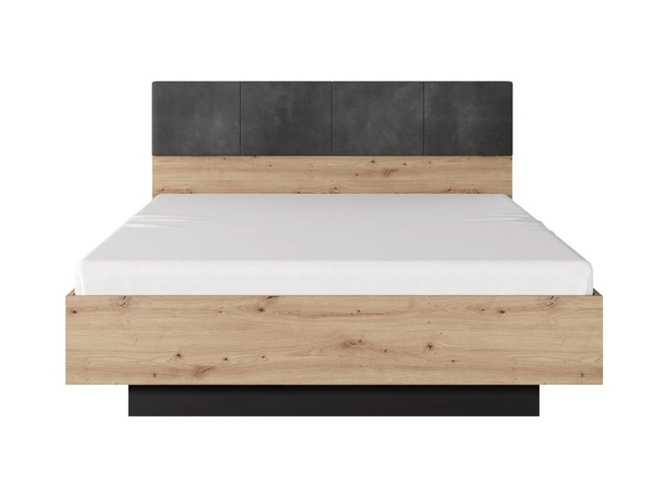 Holzbett mit Kopfteil 160x200 Turia Eiche Artisan, Anthrazit