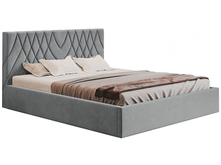 Polsterbett mit Bettkasten und Lattenrost 140x200 Andri Grau