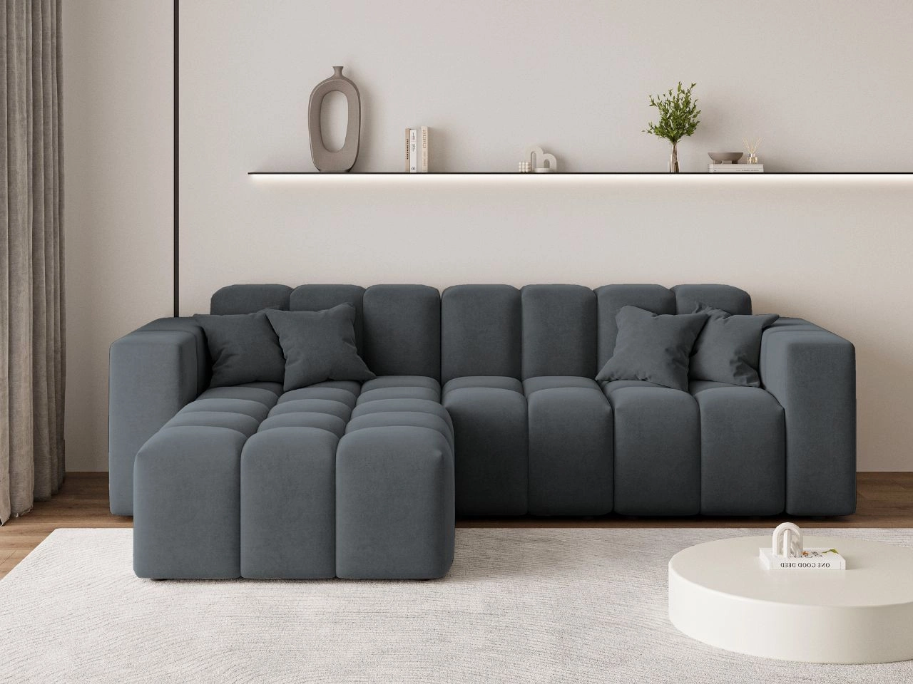 Ecksofa L-Form Links Moderne Ecksofa Loopo Dunkelgrau